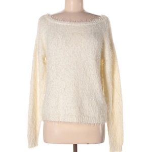 Missguided Furry Soft Pullover sweater cream small
